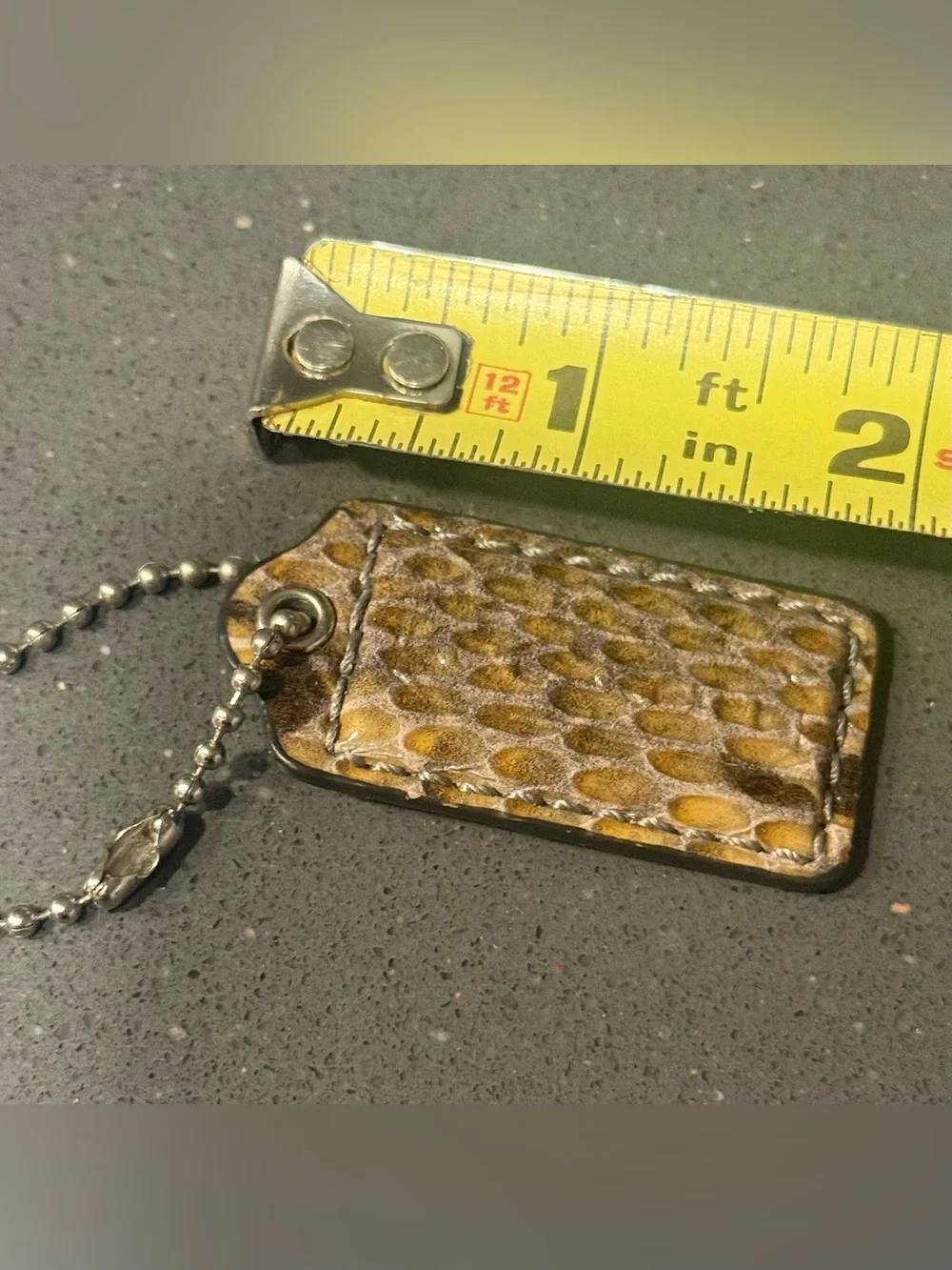 Coach Snake Print Leather Hang Tag